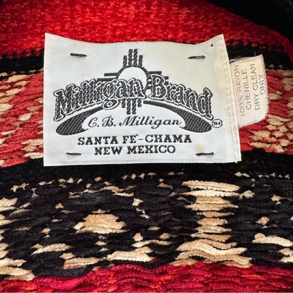 CB Milligan Milligan Brand Southwest Vintage Chenille Cardigan Size Medium - Picture 6 of 6